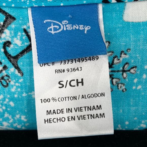 Disney Blue Frozen Olaf Snowman Feel Warm Short Sleeve Scrub Nurse Top Shirt - Picture 5 of 8